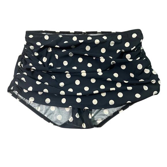 ModCloth retro high waisted swimsuit bottoms navy and white polka dot size 16 - Picture 1 of 4